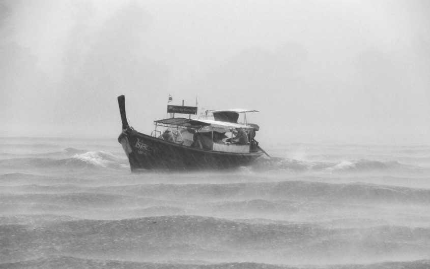 Boat into the storm