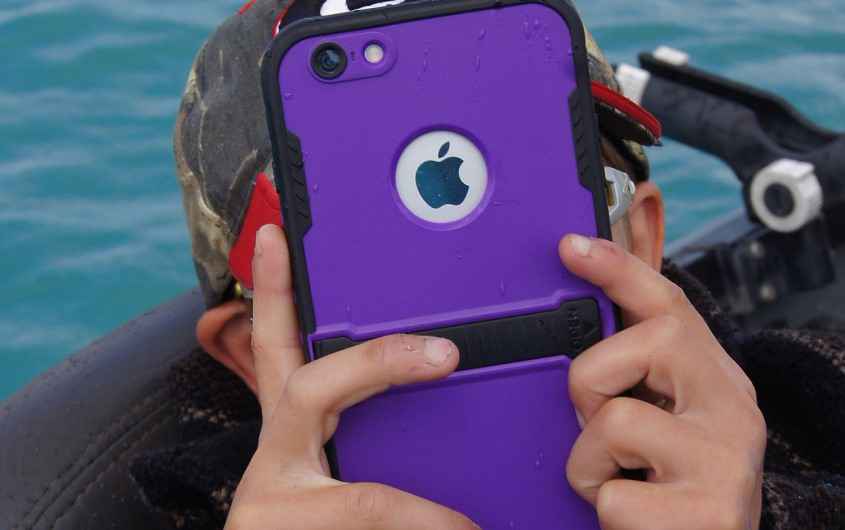 Child using technology for entertainment