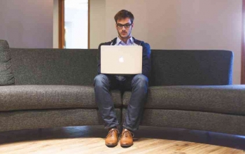 entrepreneur sitting working